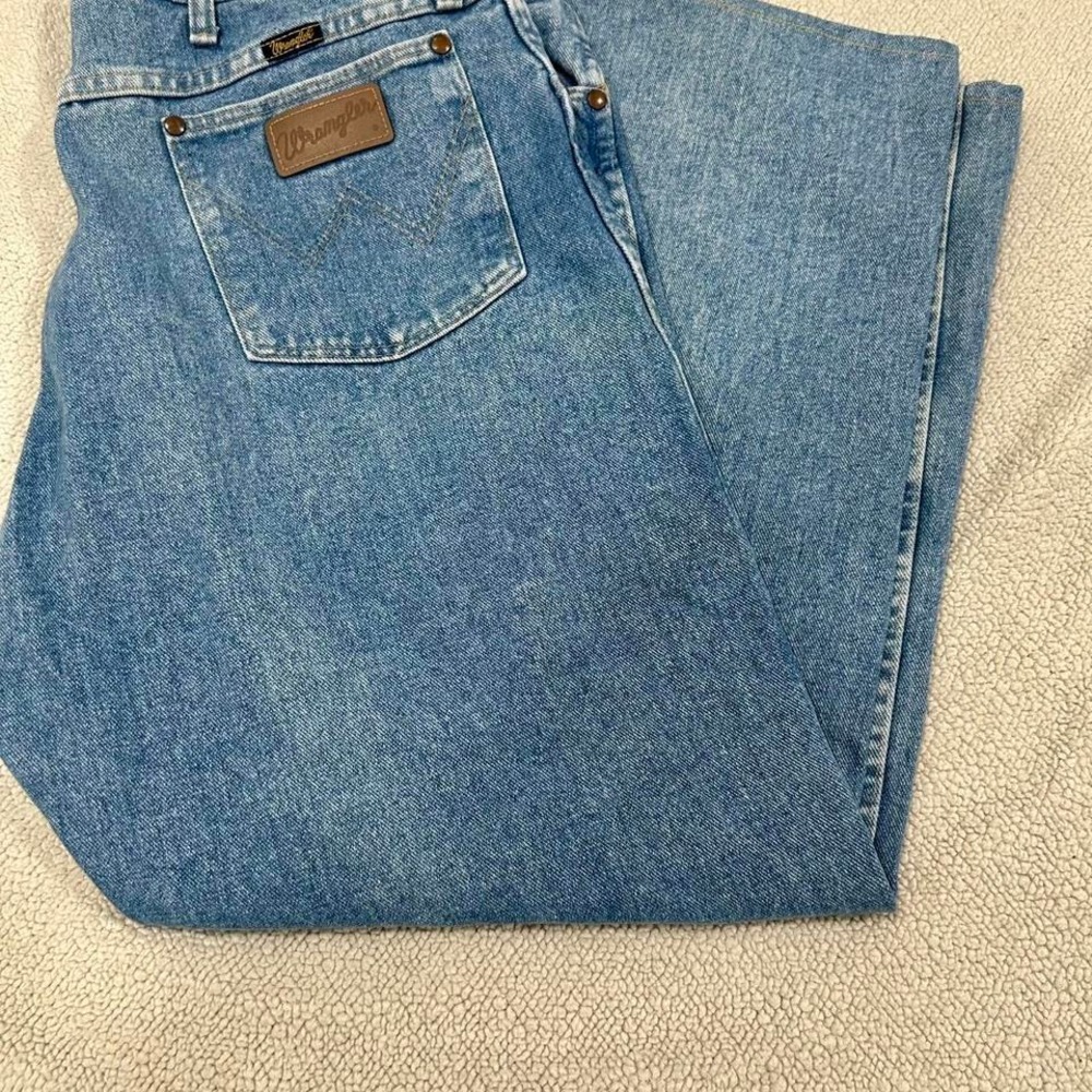 Wrangler Vintage Leather Pocket Patch 13MWZAW Relaxed Denim Jeans 40 x 30